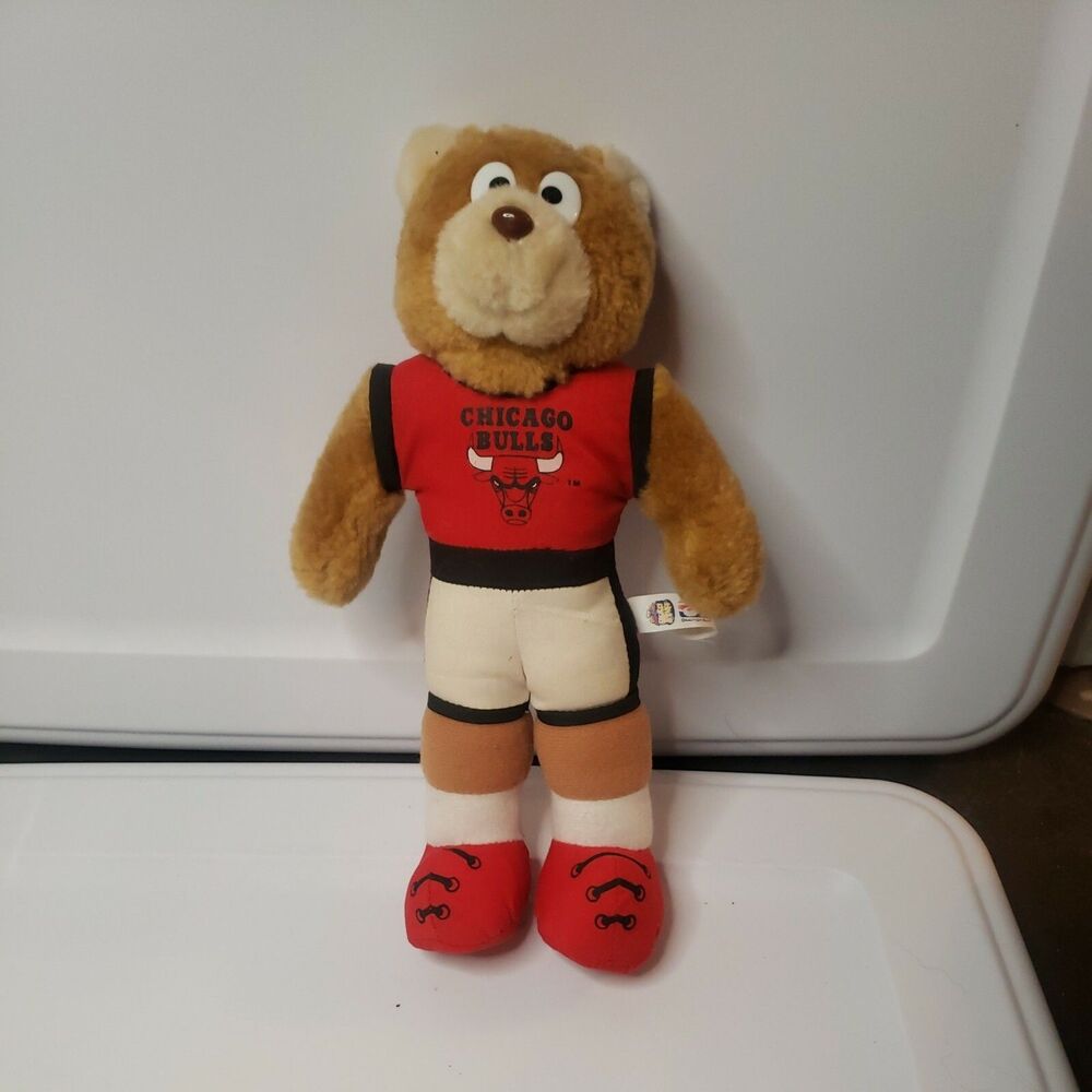 Vtg NBA Chicago Bulls 16” Plush Bear Stuffed Animal Good Stuff Basketball 1993